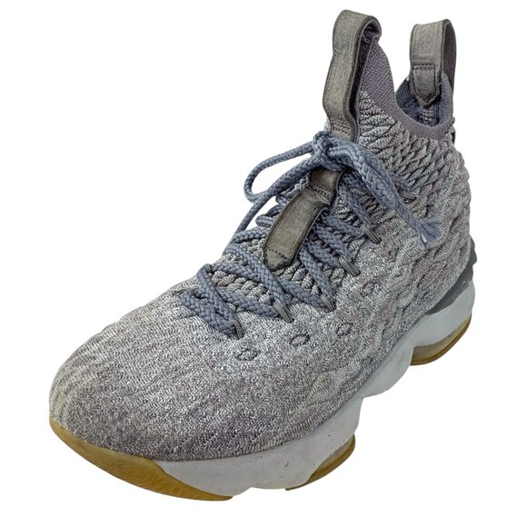 NIKE Lebron XV 922811-005 Wolf Grey Metallic Gold Sneakers - Picture 2 of 10